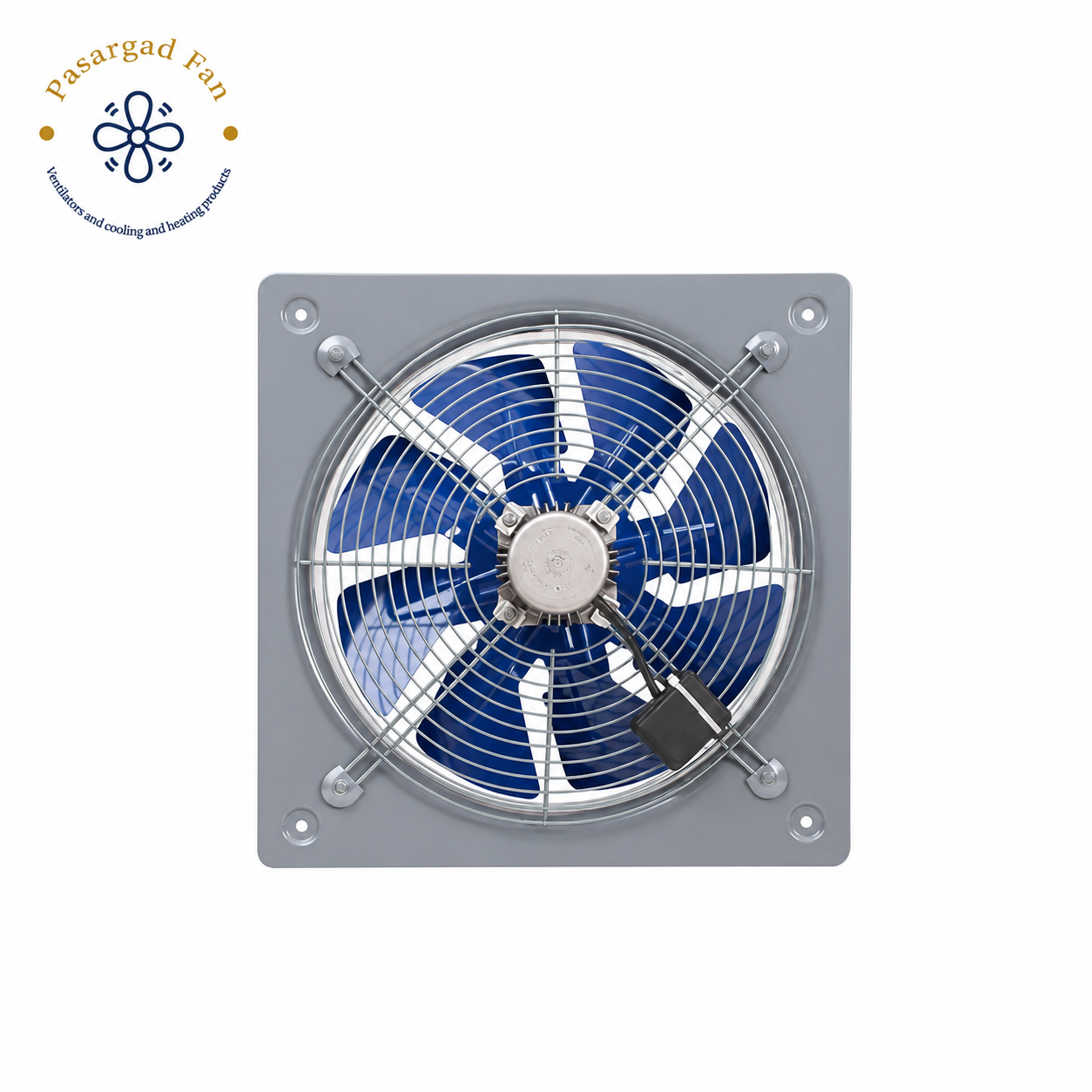 هواکش صنعتی فلزی با پروانه فلزی دمنده مدل VIA-30C2S سایز 30 سانت