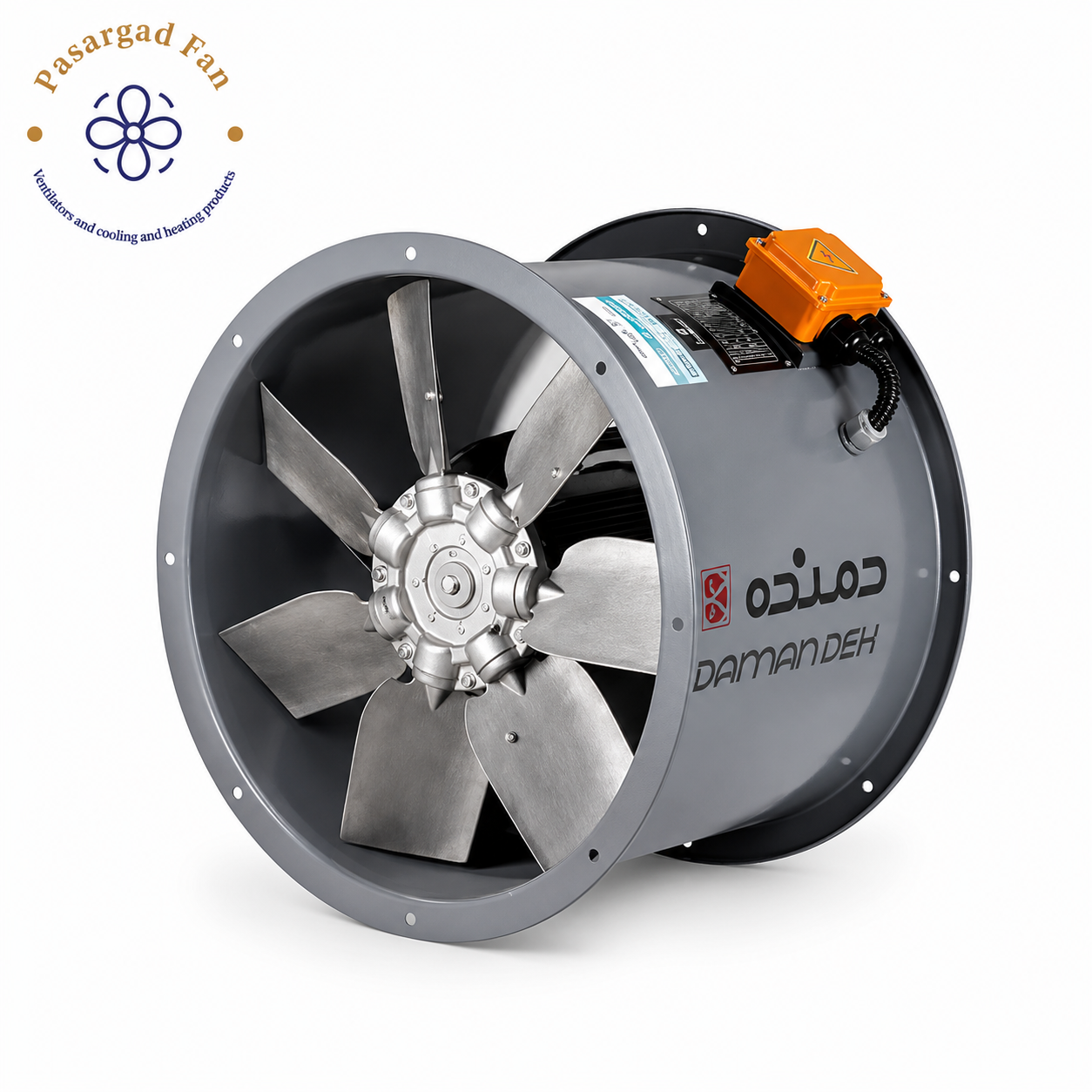هواکش صنعتی اکسیال سیلندری مدل DASP-NN1.5-2T-400 سایز 40 سانت